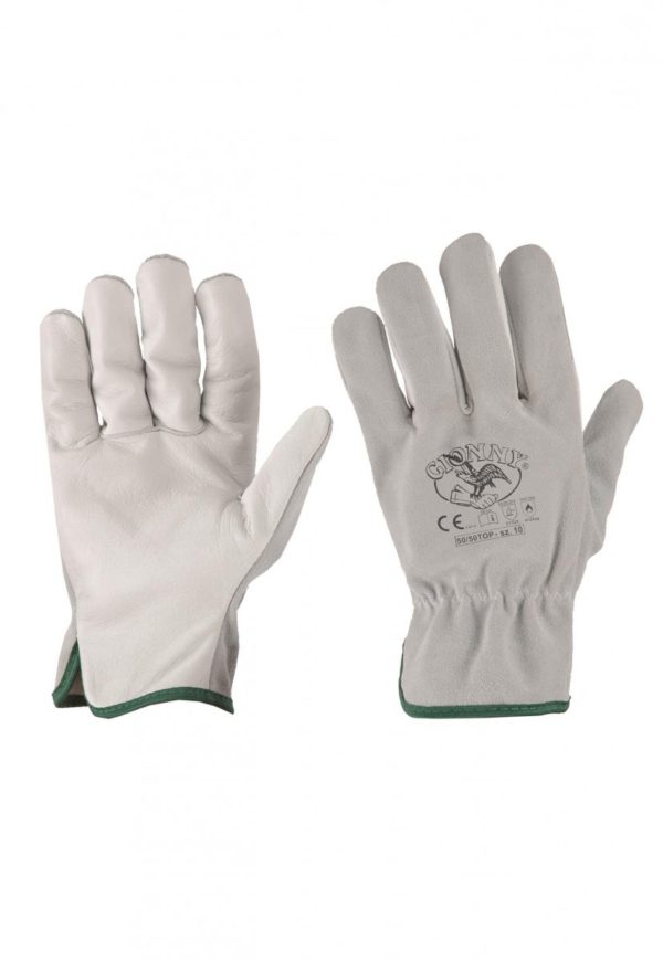 Guanto in fiore con dorso in crosta bordato payper 50-50 top